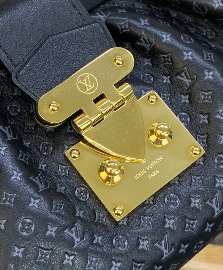 L.*V Monogram, Monogram Clutch, Luxury Handbag, Calfskin Leather, Gold-color Hardware