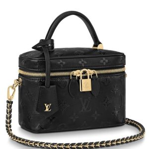 L.*V Vanity PM M57118, Black Embossed Lambskin, Luxury Compact Handbag, Fall-Winter 2020