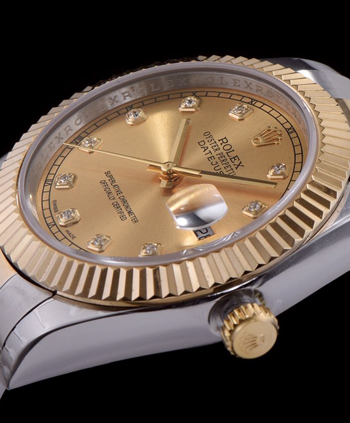 Ro.le.x Stainless Steel Mid size Datejust Watches Golden