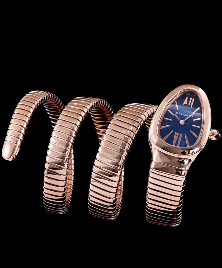 Bvl.gar rose-gold stainless steel automatic watch for lady Blue