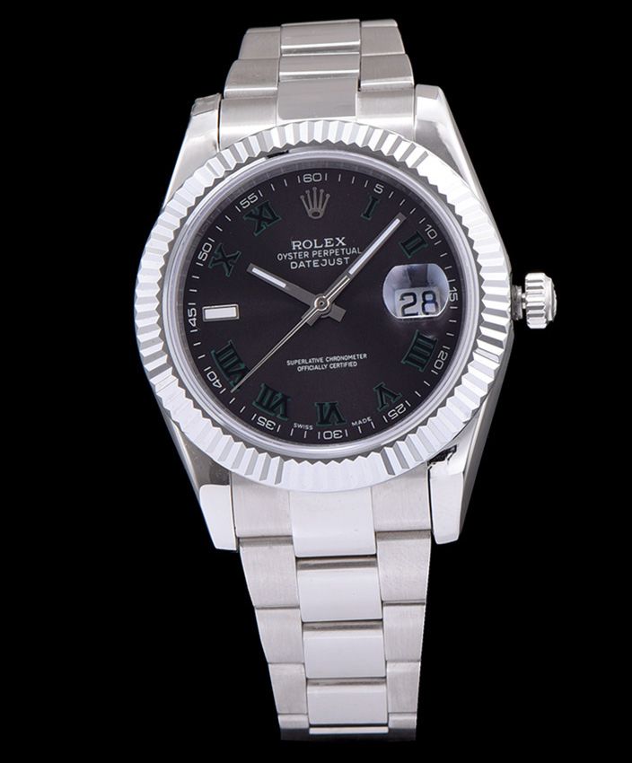 Ro.le.x Stainless Steel Datejust Automatic Watches Green