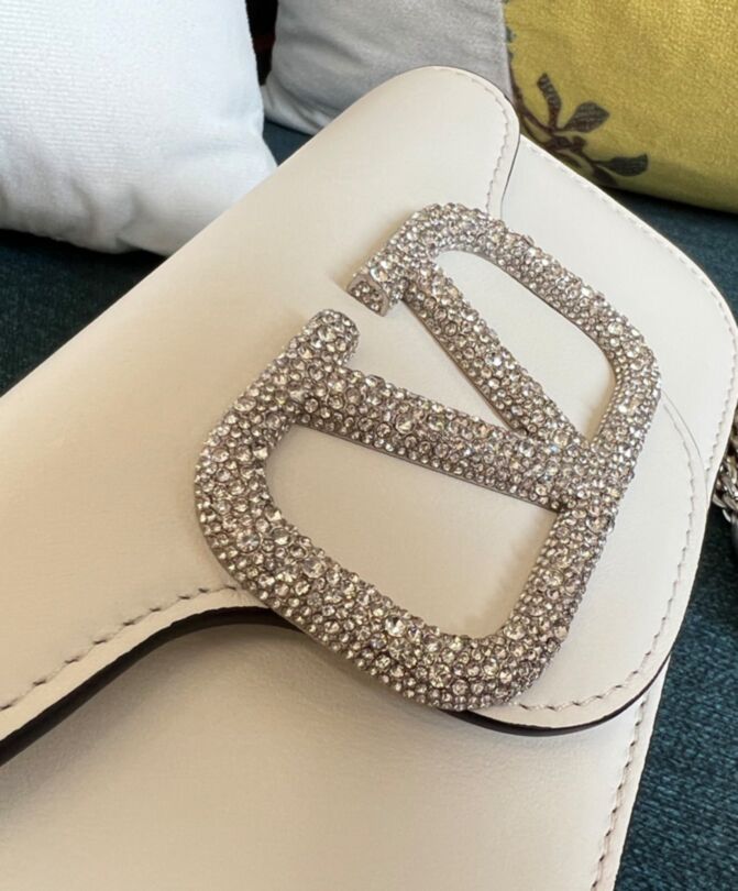 Valen.tino Loco Small, Shoulder Bag, Jewel logo, Swarovski crystals, Calfskin Bag