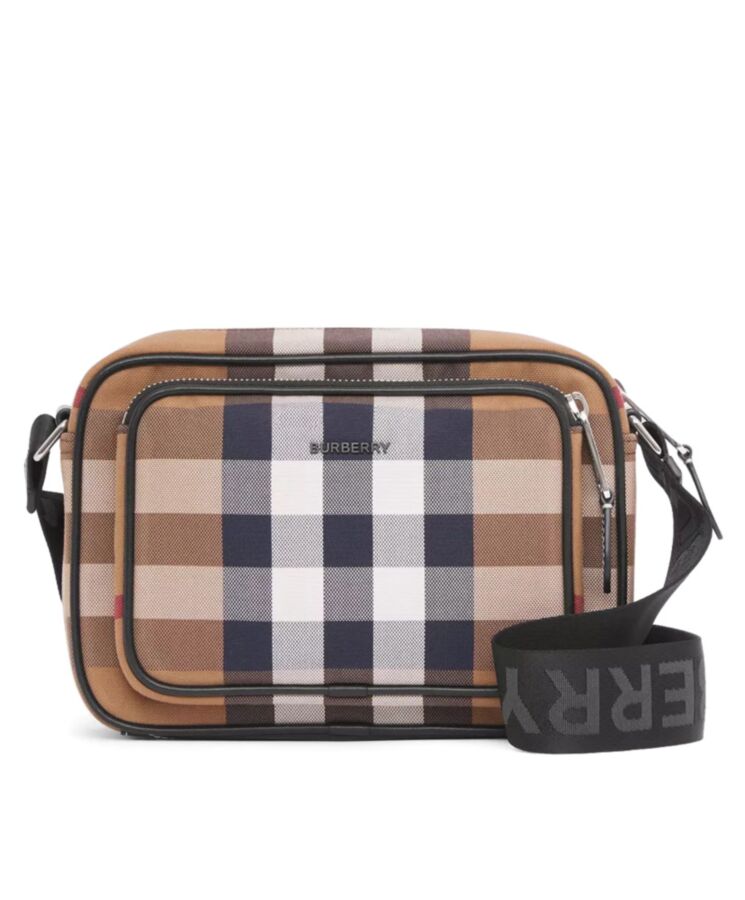 Bur.berri Check Cotton Crossbody Bag Coffee