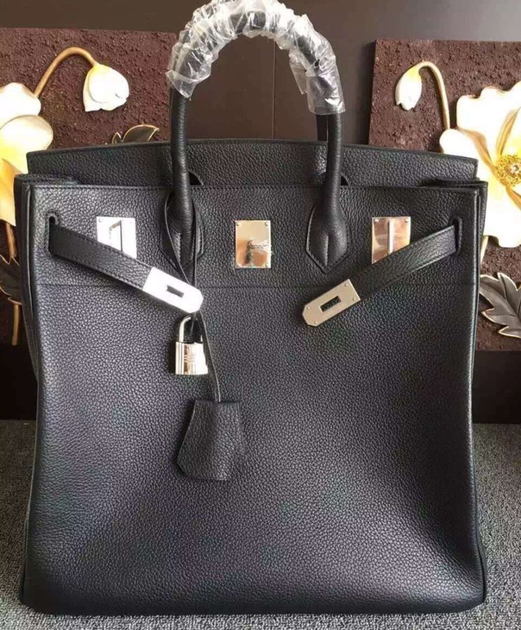 Her..mes Birkin Hac 40 Bag Etoupe ck18 Togo Leather Handstitched