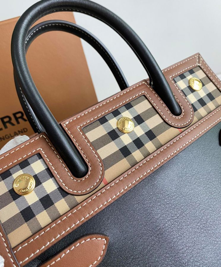 Bur.berri Mini Vintage Check Two-handle Title Bag