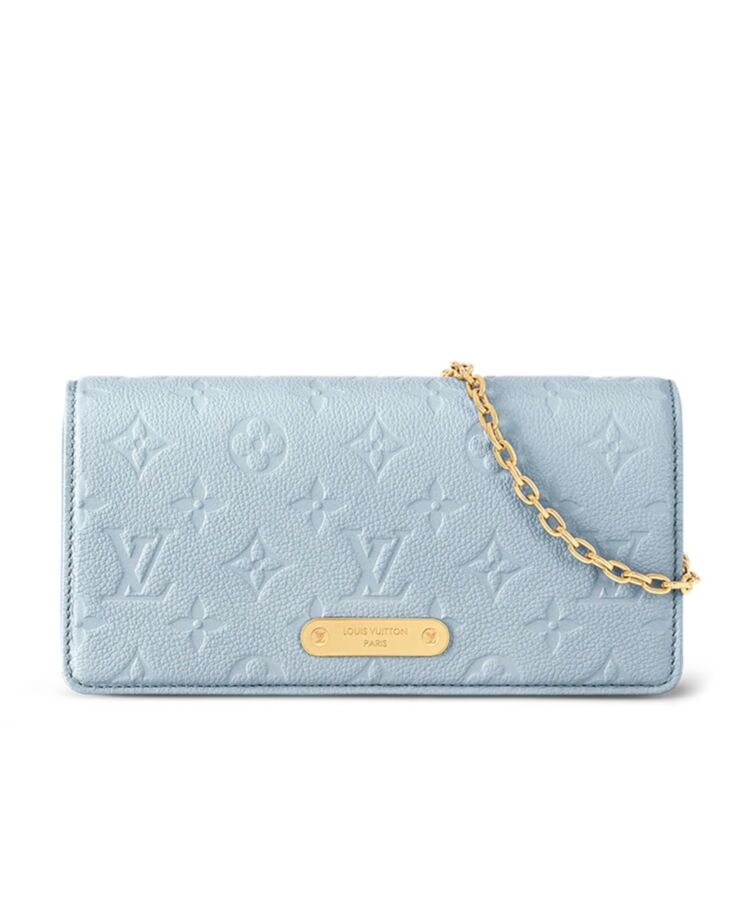 L.*V Wallet On Chain Lily M83233 Blue