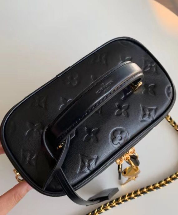 L.*V Vanity PM M57118, Black Embossed Lambskin, Luxury Compact Handbag, Fall-Winter 2020