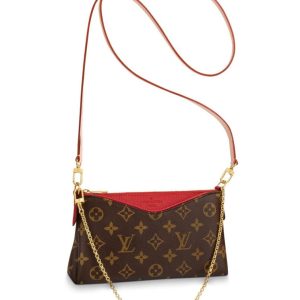 L.*V Pallas, Monogram Canvas, Luxury Clutch, Day-to-Night Bag, M41638 Red