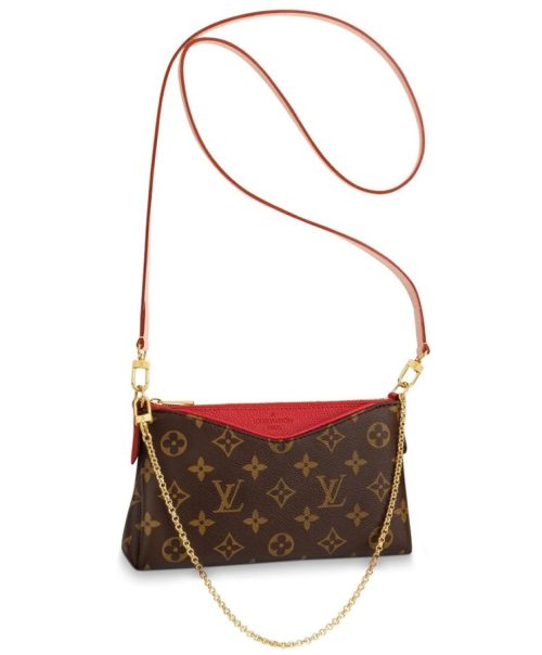 L.*V Pallas, Monogram Canvas, Luxury Clutch, Day-to-Night Bag, M41638 Red