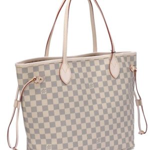 L.*V Damier, Damier Azur Canvas, Neverfull MM N51107 White, luxury bag, premium quality