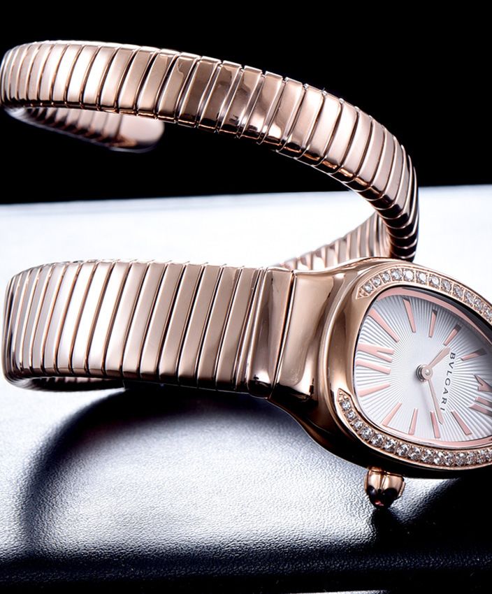 Bvl.gar 18ct rose-gold, Diamond Watch, Luxury Timepiece, Quartz Movement, Brilliant-Cut Diamonds