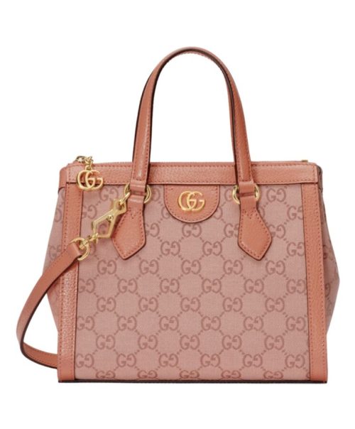 G.U.C.C Ophidia GG, GG Canvas, Pink Tote Bag, Rose Gold Hardware, Luxury Accessory