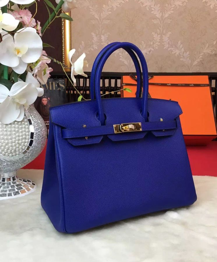 Her..mes Birkin 35 Epsom Leather Paon Phw