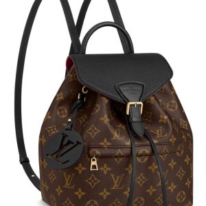 L.*V Montsouris, Luxury Backpack, Monogram Canvas, Cowhide Leather, L.*V Buckle, Leather Drawstrings, L.*V Charm