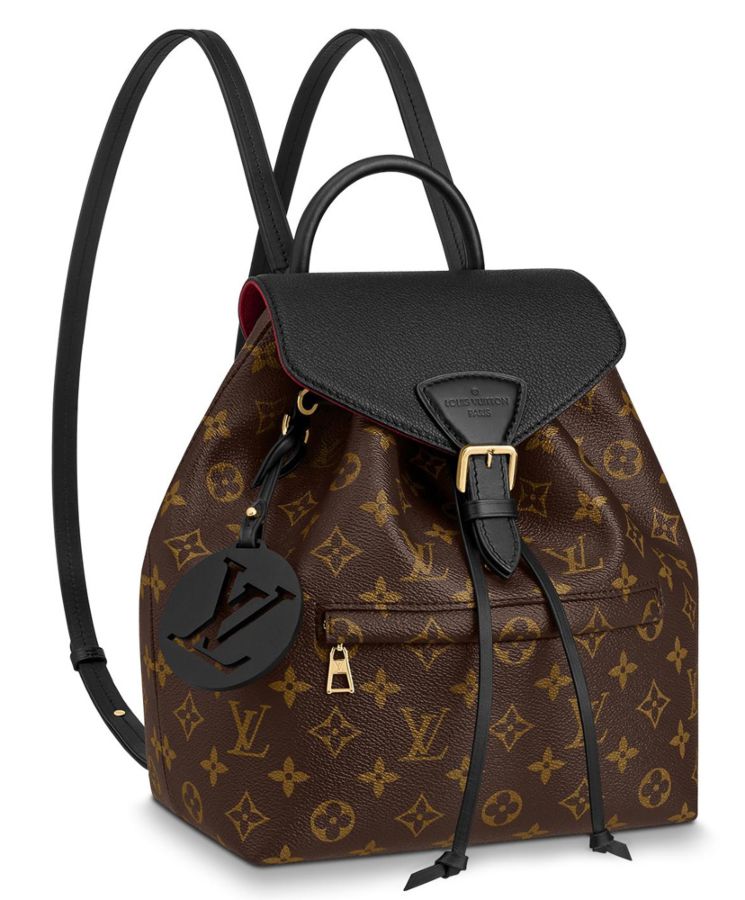 L.*V Montsouris, Luxury Backpack, Monogram Canvas, Cowhide Leather, L.*V Buckle, Leather Drawstrings, L.*V Charm