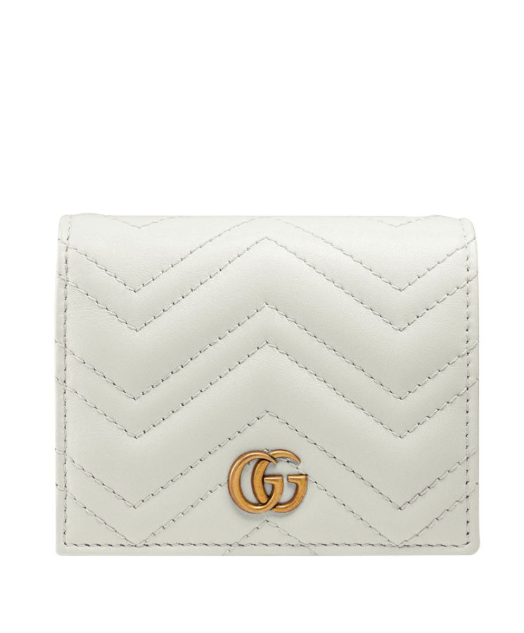 G.U.C.C Women's GG Marmont Card Case, Luxury Leather Accessory, Matelassé Chevron Design