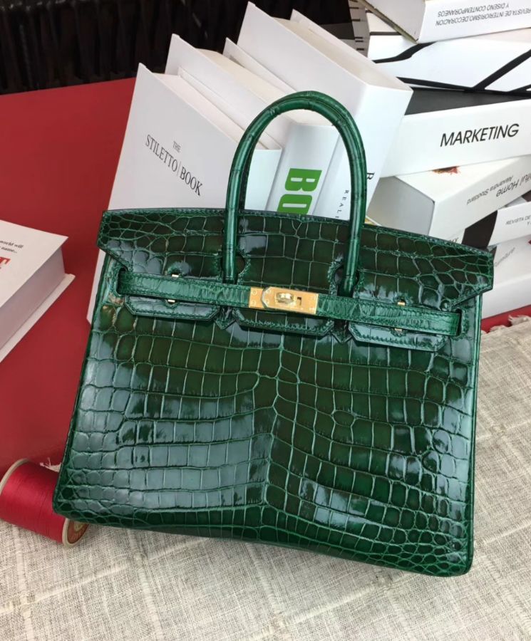 Her..mes Birkin 25, Crocodile Leather Bag, Luxury Handbag, Premium Her..mes Bag