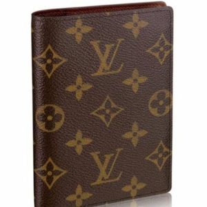 L.*V Passport Cover, Luxury Travel Accessory, Monogram Canvas, Grained Calf Leather, M64502