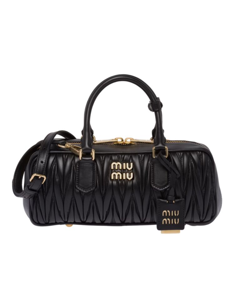 Miu*miu Matelasse Nappa Leather Top-handle Bag 5BB148 Black